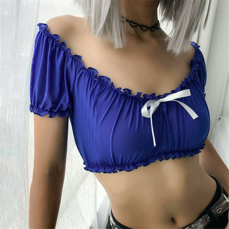 New Style Women' T-Shirts Short Sleeve Summer Short Top Vest Casual Tank Tops Solid Ruffles Skinny Bow T-Shirt Fashion Hot 2019, As pic
New Style Women' T-Shirts Short Sleeve Summer Short Top Vest Casual Tank Tops Solid Ruffles Skinny Bow T-Shirt Fashion Hot 2019, As pic