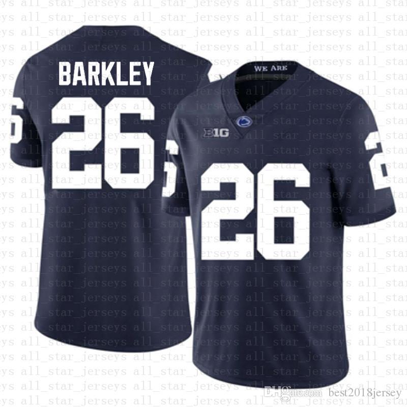 Penn State Nittany Lion 26 Saquon Barkley American football Jersey 10 Tom Brady 97 Nick Bosa Jerseys blue 2021