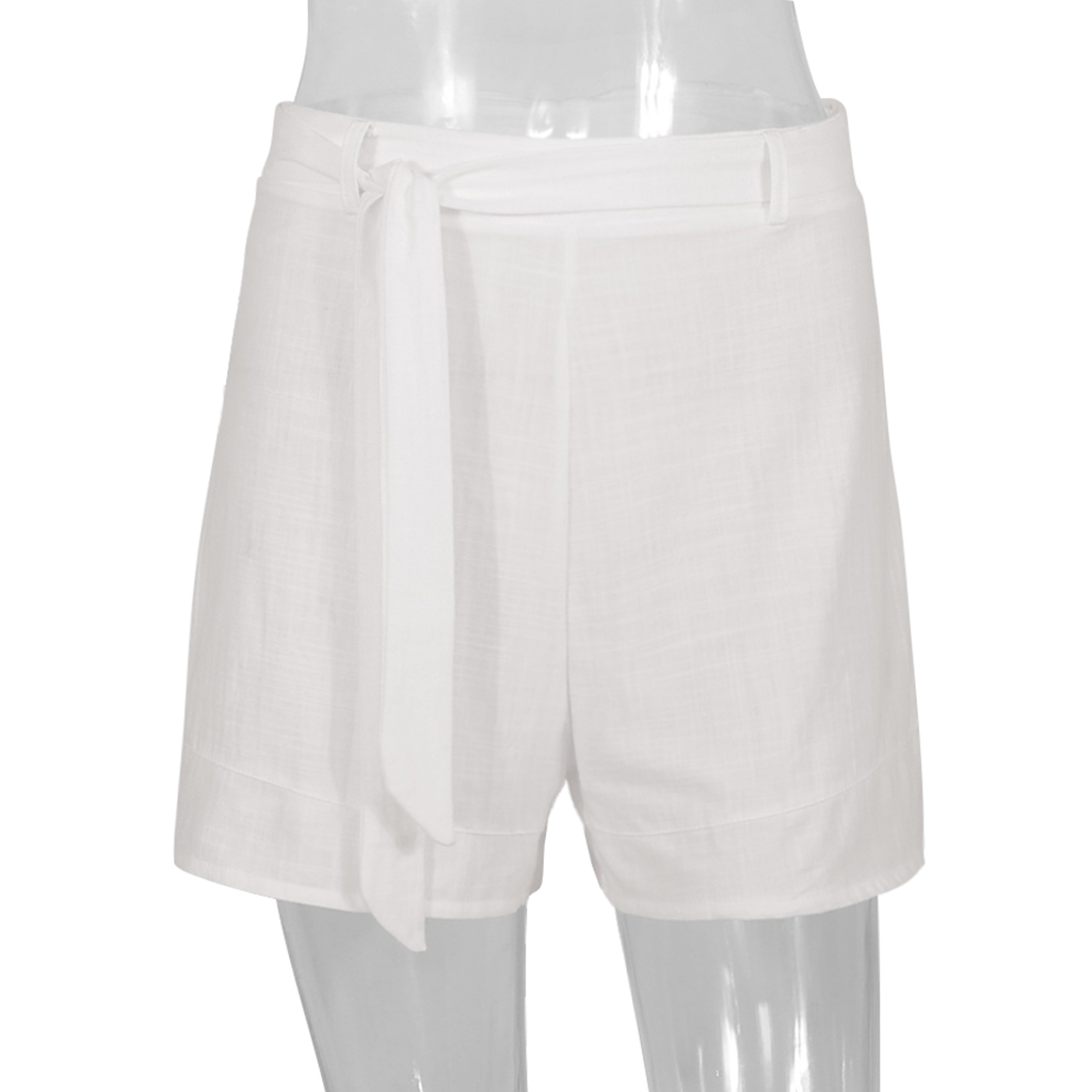 size women bowknot tie waist summer casual shorts pants fashion stylish, Black;white
size women bowknot tie waist summer casual shorts pants fashion stylish, Black;white
