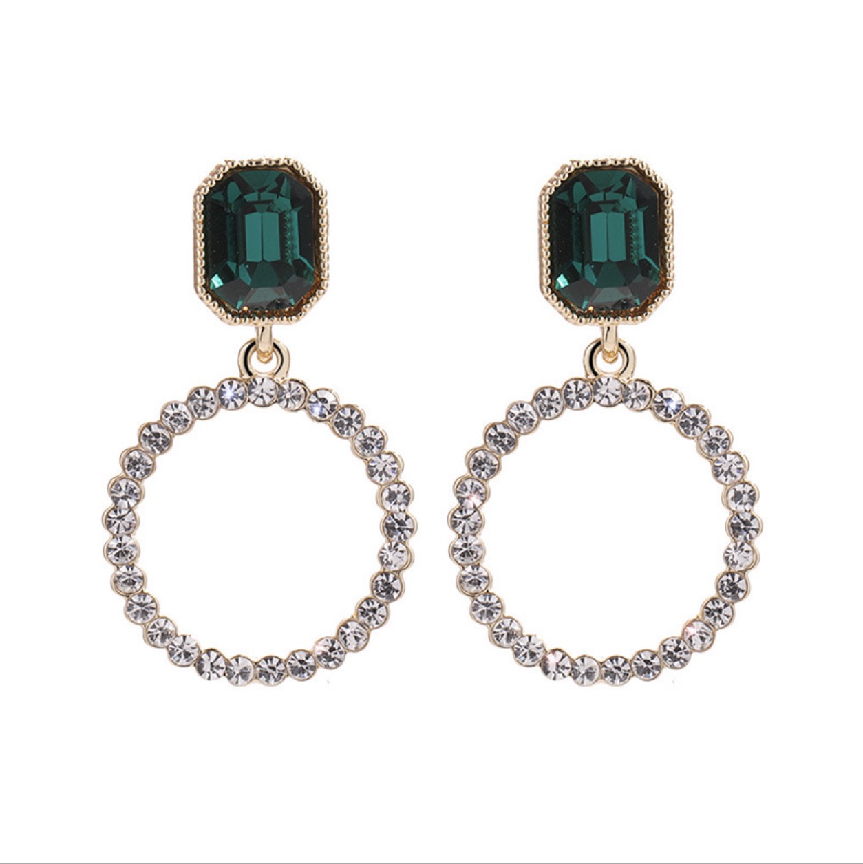 Fashion Prestigious dark green crystal earrings jewelry Versatile long round earrings for women best gift Q460
Fashion Prestigious dark green crystal earrings jewelry Versatile long round earrings for women best gift Q460
