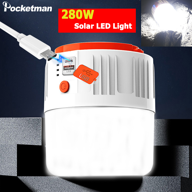 Portable Lanterns 280W 190W Solar LED Camping Light For Outdoor Tent Lamp Emergency Lights USB Rechargeable Bulb home use 5gears
Portable Lanterns 280W 190W Solar LED Camping Light For Outdoor Tent Lamp Emergency Lights USB Rechargeable Bulb home use 5gears