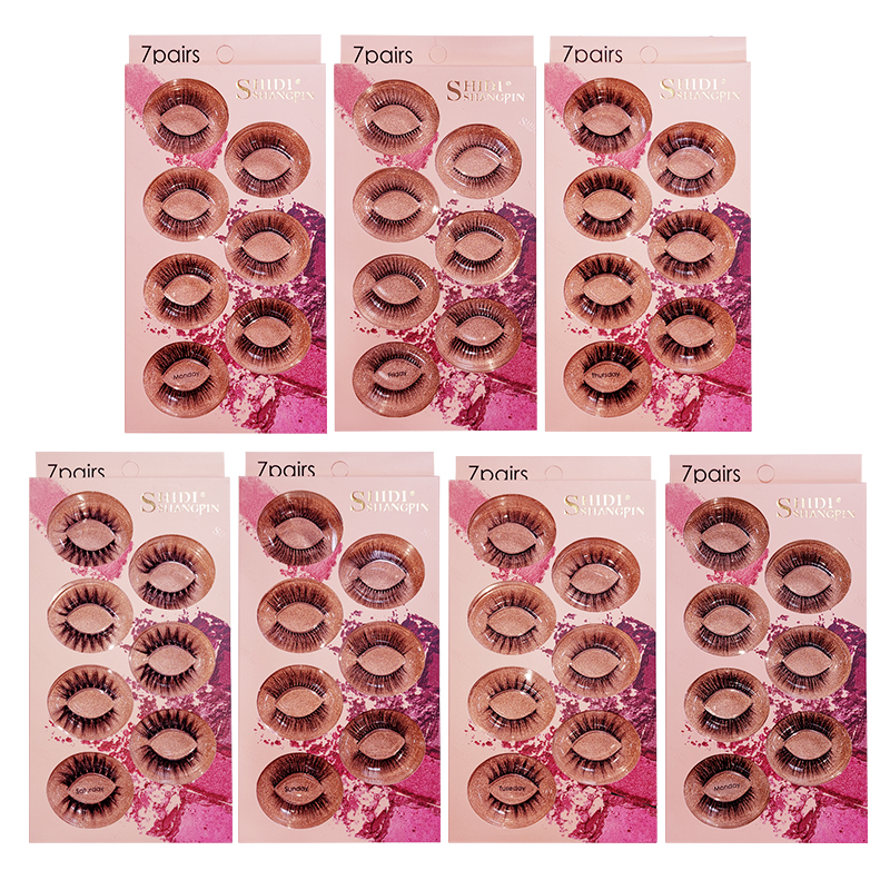 New 7 Pairs 3D Mink Lashes Natural Soft Reusable Handmade 3D Mink False Eyelashes Wispy Mink Lashes Makeup Thick Cilios Eyelash Extensions