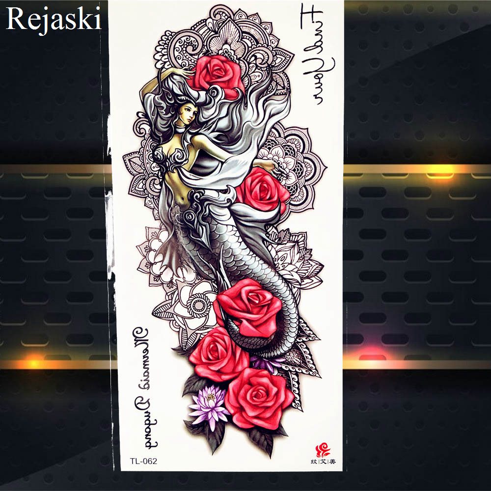 Purple Rose Jewelry Water Transfer Tattoo Stickers Women Body Chest Art Temporary Tattoo Girl Waist Bracelet Flash Tattoos Flower