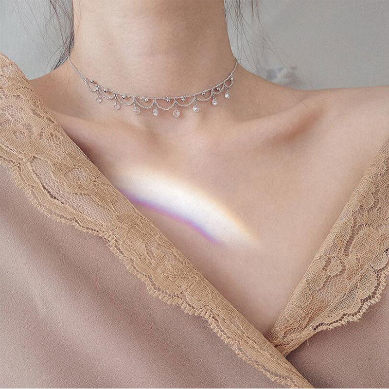 Simple Charm 925 Sterling Silver Zircon Waterdrop Short Necklace For Women Clavicle Chain Collares Choker
Simple Charm 925 Sterling Silver Zircon Waterdrop Short Necklace For Women Clavicle Chain Collares Choker
