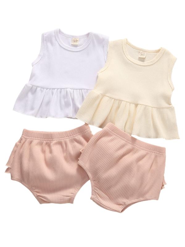 1-5Y Summer Cute Baby Girls Boys Clothes Sets Solid Ruffles Sleeveless vest Tops+Ruffles Solid Shorts, Beige
1-5Y Summer Cute Baby Girls Boys Clothes Sets Solid Ruffles Sleeveless vest Tops+Ruffles Solid Shorts, Beige