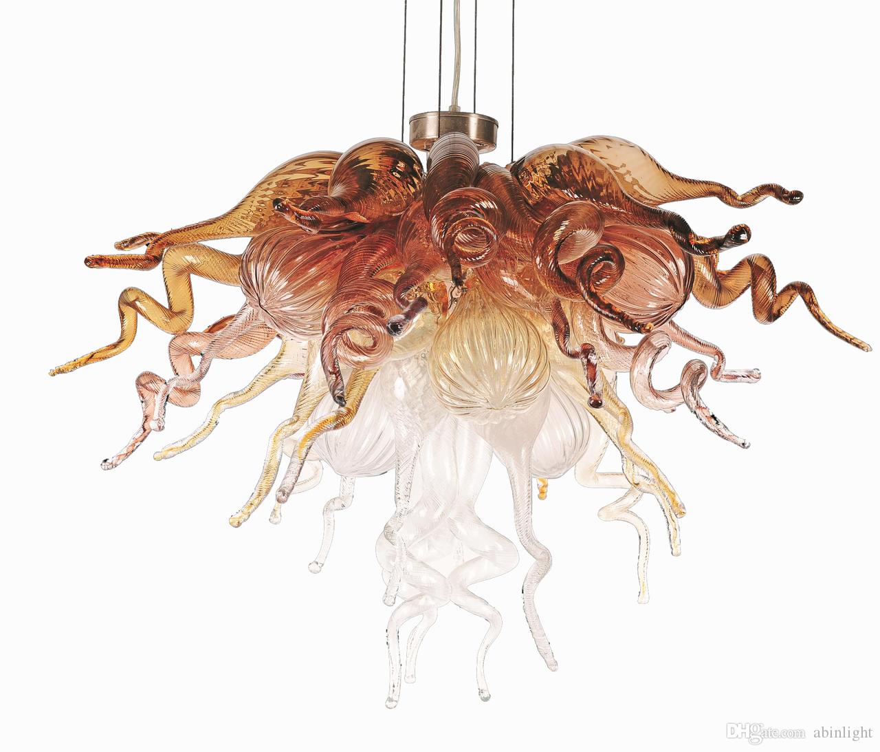 100% Handmade Blown Murano Glass Chandelier Light CE UL Certificate Style Glass Material LED Light Source Chandelier for Hotel Decor