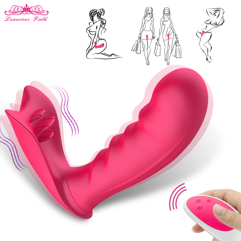 Silicone Vibrant Culotte Dildo Vibromator Massager Butterfly String Porterable Stimulation clitorelle éloignée adulte jouet pour femme Y200226