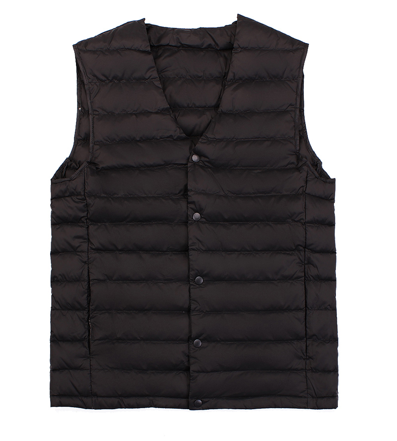 2019 New Man Ultra Light Down Vest Spring Autumn Sleeveless V-Neck Vest Male Casual Winter Collarless Waistcoat Men