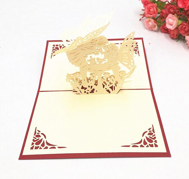 3D Pop Up Greeting Card Valentine's Day Creative Gift Blessing Card with Envelope Party Wedding Decoration