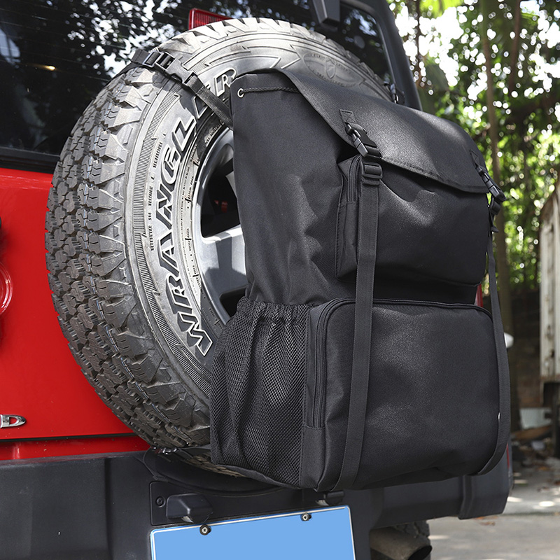 Black Multi-function Spare Tire Backpack Storage Bag For Jeep Wrangler JK JL 2007+ Auto Exterior Accessories
