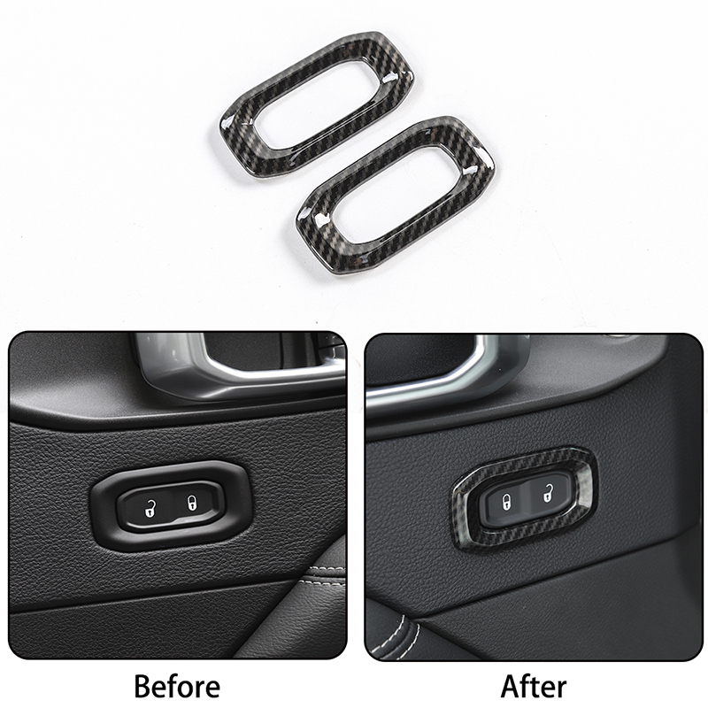 Carbon Fiber Door Lock Switch Decorative Ring For Jeep Wrangler JL 2018 Factory Outlet High Quatlity Auto Internal Accessories