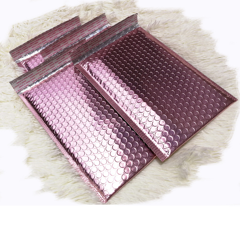 Rose Gold Bubble Envelope Bag Metallic Rose Gold Foil Bubble Mailer for Gift Packaging Wedding Favor Bag Free Shipping