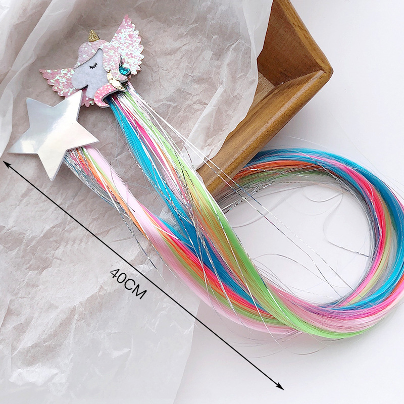 16 Styles Hair Extensions Accessories Wig Barrette for Kids Girls Ponytails hairclips cartoon horse Head Bows Clips Bobby Pins Hairpin M2042