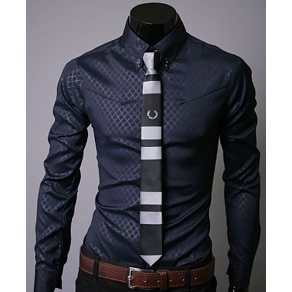 Business Man Formal Shirts Long Sleeve Tops Turn-down Collar High Quality Male Clothes Office Wear Korean Style Slim Shirt 2019