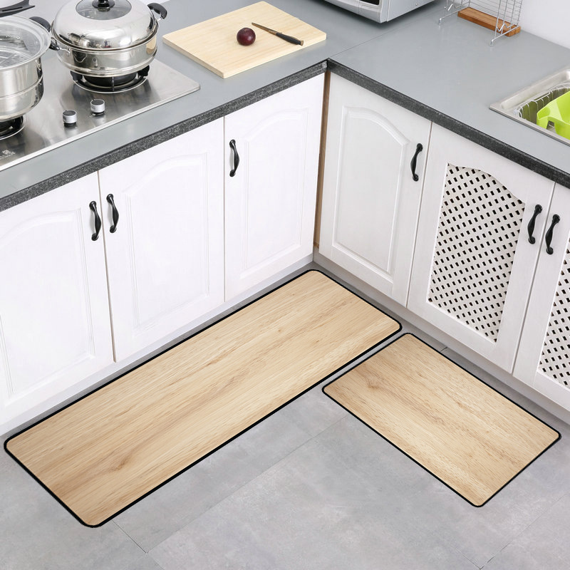 Wood Grain Anti-slip Kitchen Mat Long Bath Carpet Modern Entrance Doormat Tapete Absorbent Bedroom Living Room Floor Mat