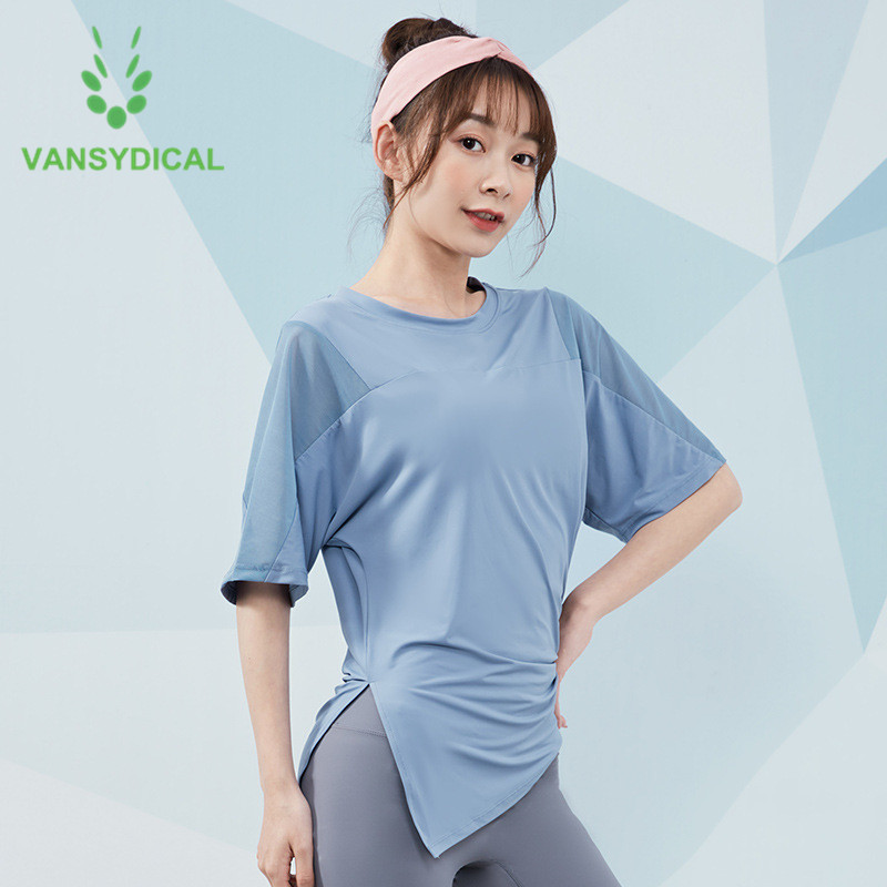 Vansydical Mesh Sports Yoga Shirts Women Gym Short Sleeve Tops Nylon Fabric Loose Quick Dry Fitness Workout Running T-shirts, Fbf20278
Vansydical Mesh Sports Yoga Shirts Women Gym Short Sleeve Tops Nylon Fabric Loose Quick Dry Fitness Workout Running T-shirts, Fbf20278
