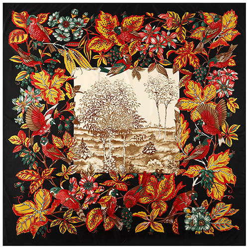 130*130 Hillside Twill 100% Pure Silk Scarf Women Square Bird Print Scarves Kerchief For Ladies Shawl Echarpe