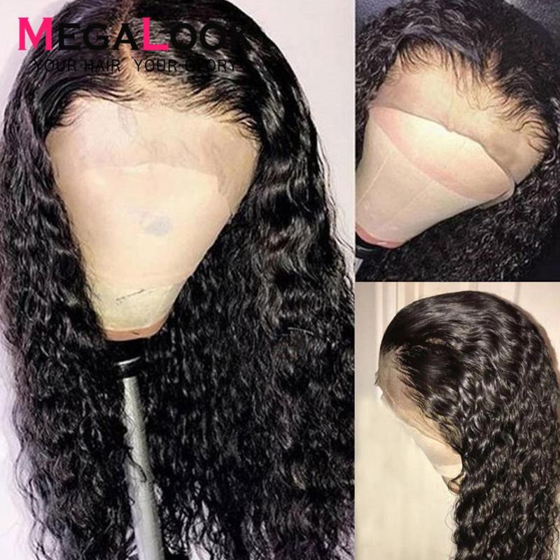 Water Wave Closure Wigs Lace Front Human Hair Wig Lace Closure 150 Density 4x4 13X4 Wigs Remy Peruvian Water Wave Wig, As pic