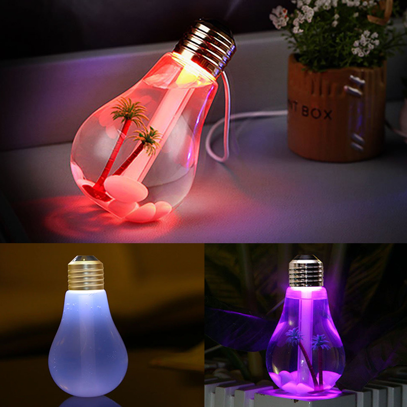 400ML LED Lamp Air Ultrasonic Humidifier for Home Diffuser Atomizer Air Freshener Mist Maker with LED Night Light