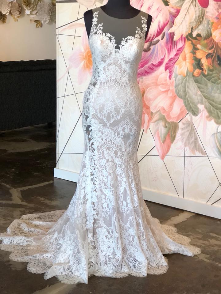 elegant mermaid wedding dresses sheer neck lace appliqued bridal gowns trumpet plus size tulle wedding dress cheap