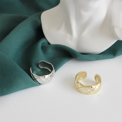 925 sterling silver fine jewelry hand-made designer minimalism adjustable open ring gold silver colors nice gift for women free shipping