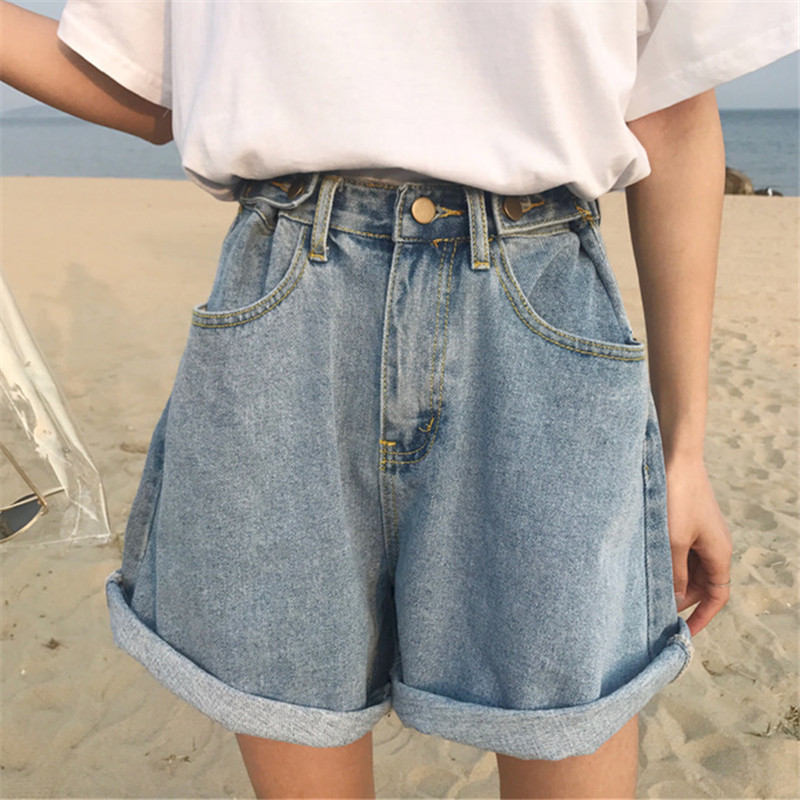 Denim Vintage Light Blue Solid Fashion High Waist Simple 2018 New Arrival Loose Casual Female Shorts
Denim Vintage Light Blue Solid Fashion High Waist Simple 2018 New Arrival Loose Casual Female Shorts