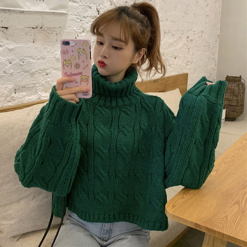 Women's Chic Korean Thickening Twist High Collar Loose Warm Sweater Autumn Winter Students Solid Color Short Turtleneck ML140, Beige
Women's Chic Korean Thickening Twist High Collar Loose Warm Sweater Autumn Winter Students Solid Color Short Turtleneck ML140, Beige