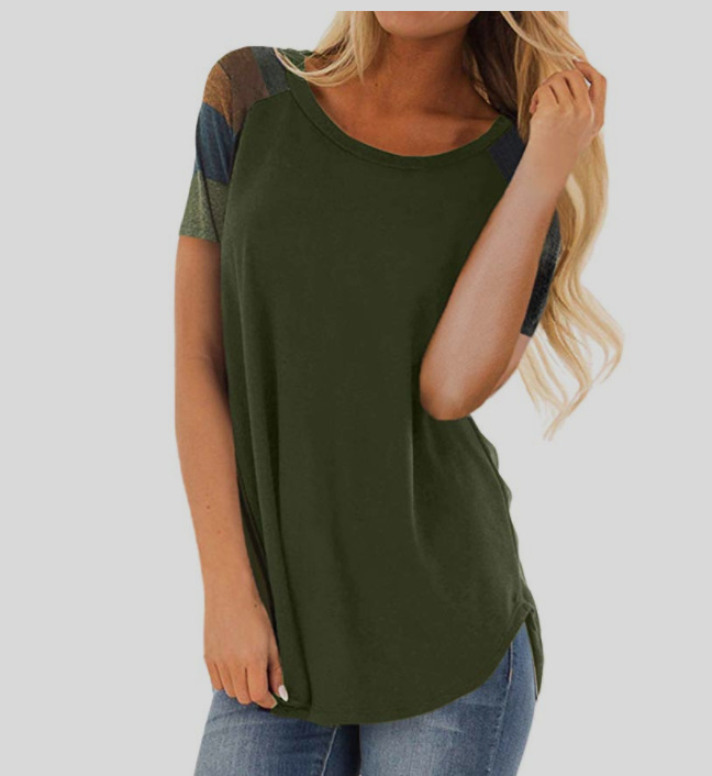 European fashion spring and summer new solid color casual headband round neck long-sleeved T-shirt. Support mixed batch