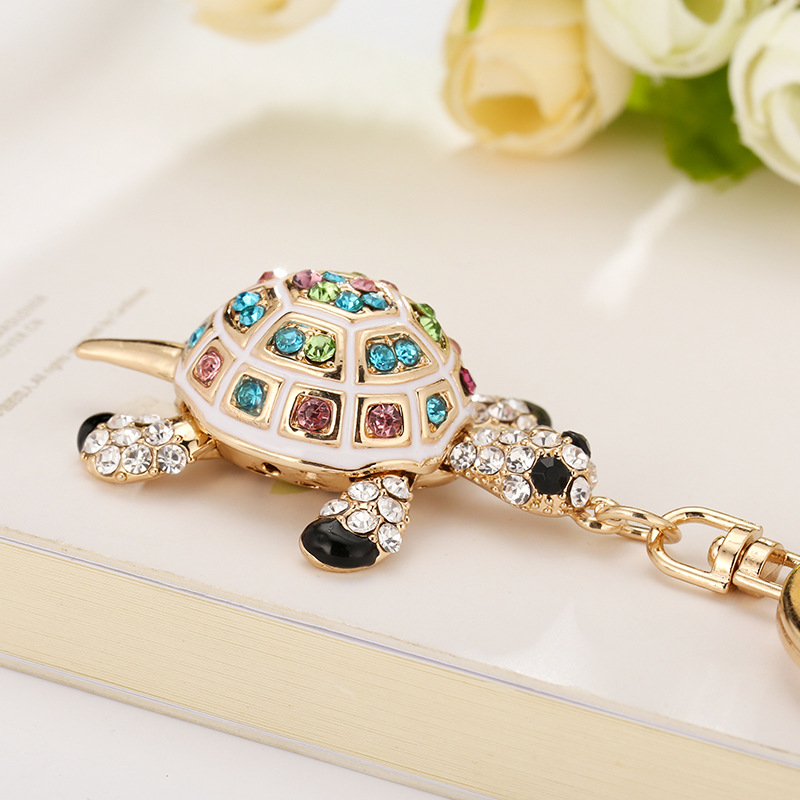 gift Turtle Tortoise Keyrings Crystal Keychains Lovely Turtles Bag Pendant For Car Key Chains Holder Rings
