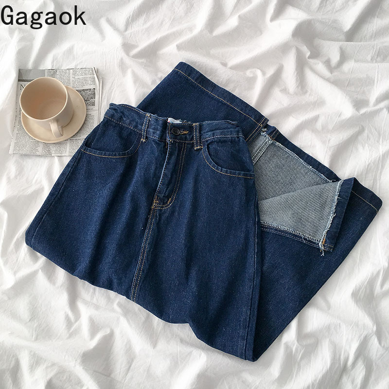 Gagaok Women Jean Skirt Spring Autumn New Solid Empire A-Line Mid-Calf Split Casual Harajuku Chic Wild Female Fashion Skirts, Blue
Gagaok Women Jean Skirt Spring Autumn New Solid Empire A-Line Mid-Calf Split Casual Harajuku Chic Wild Female Fashion Skirts, Blue