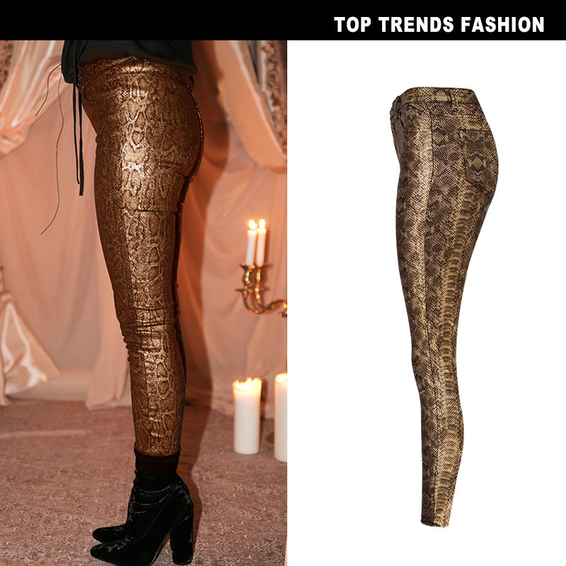 2020 Casual Leather Pants Lady Hot Slim PU Leather Stylish Zipper Fashion Pencil Skinny Trousers For WomanWinter Stretch Female Pan