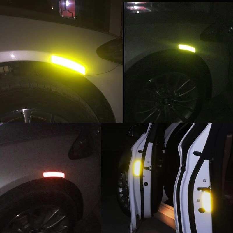 Universal 4Pcs/Set Car Door Stickers Waterproof DIY OPEN Reflective Tape Warning Mark Reflective Notice Auto Accessories