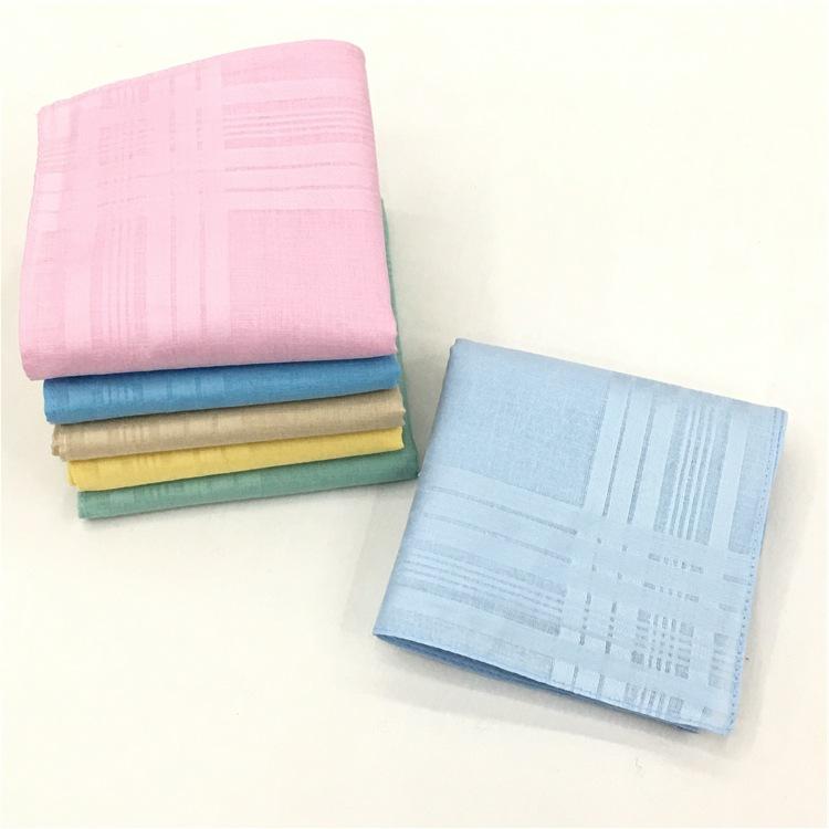 12PCS 43 * 43CM Pure Cotton Light Color Lady Handkerchief Big Satin Handkerchief