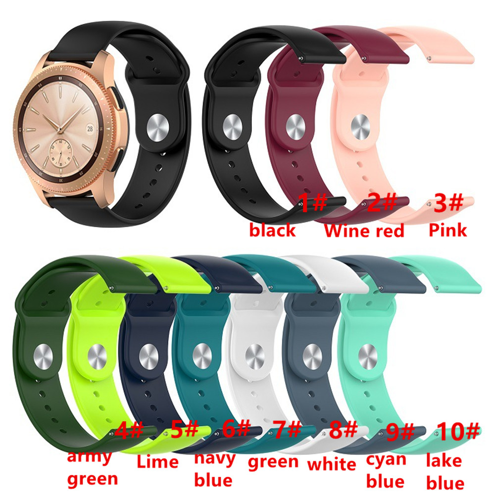 18mm 20mm 22mm Silicon Watchband For Samsung Galaxy 46mm 42mm Active 2 Strap Gear S3 Sport silicone Bracelet Huawei GT Xiaomi Watch free shipping