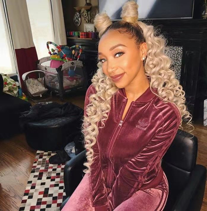 Raw virgin hair ponytail curly blonde 613,deep curly white blonde 613 ponytail hair extension European remy blond pony tail hairpiece