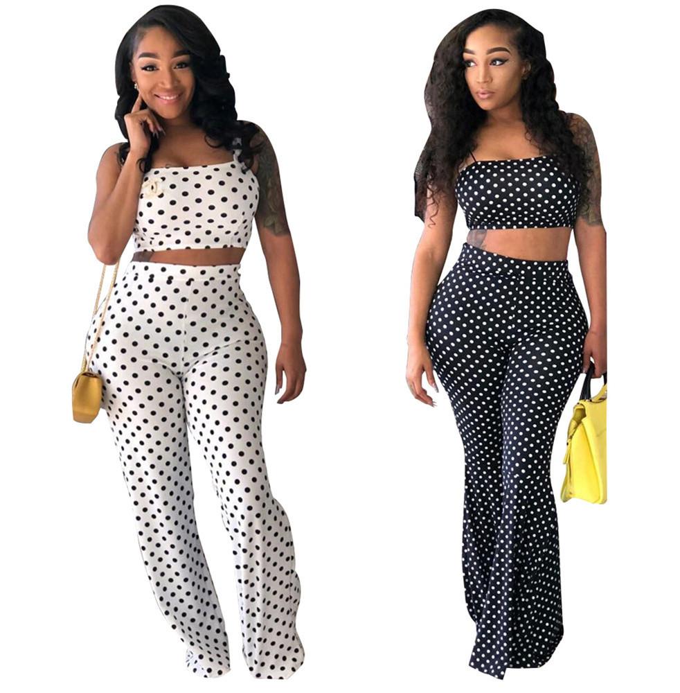 Polka Dot Pattern Sexy Fashion Women Tracksuit Camisole Two Piece Outfits Plus Size Women Clothing Big Trumpet Trousers, Gray
Polka Dot Pattern Sexy Fashion Women Tracksuit Camisole Two Piece Outfits Plus Size Women Clothing Big Trumpet Trousers, Gray