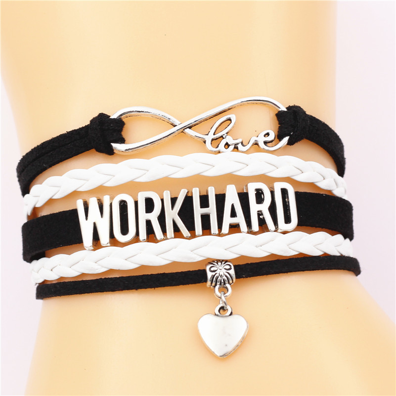 Infinity Love Work Hard Alphabet Bracelet Cute Heart Charm Customizable Handmade Leather Bracelets Punk Jewelry For Men
Infinity Love Work Hard Alphabet Bracelet Cute Heart Charm Customizable Handmade Leather Bracelets Punk Jewelry For Men