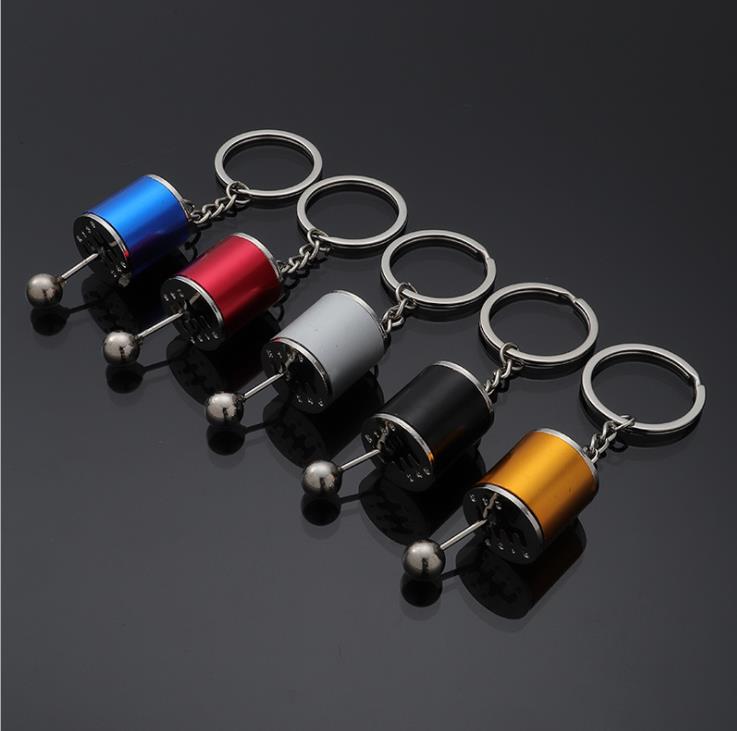 Keychain Key Ring Creative Metal Zinc Alloy Gear Shift 6-Speed Manual Automotive Transmission Turbo Keyring