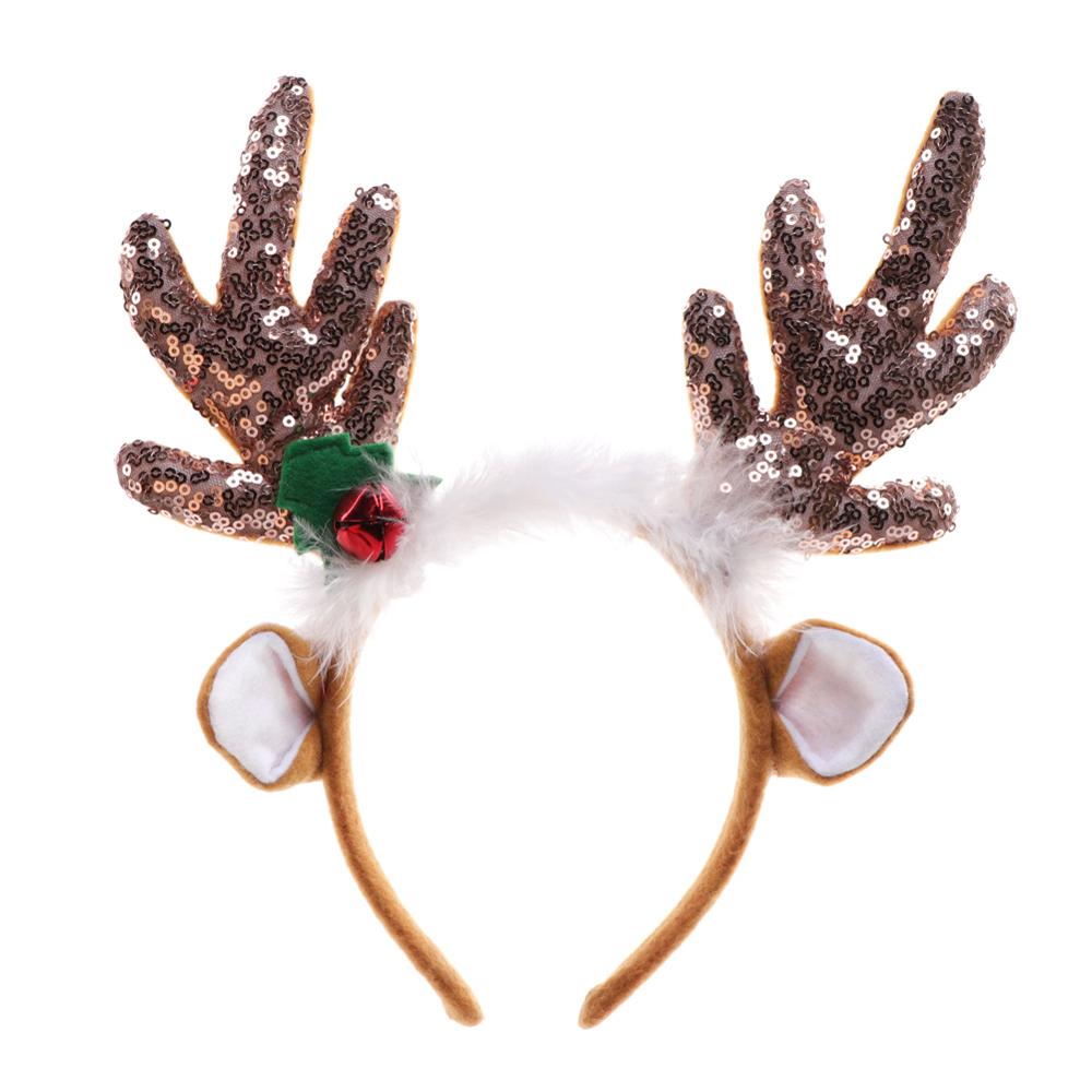 Reindeer Christmas Headbands Deer Horns Head Adornment Christmas Decorations on the Head Hair Accessories New Year Decorations