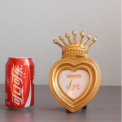 Baroque Style Gold Crown Decor Creative Resin Picture Desktop Frame Photo Frame Gift Home Wedding Decoration