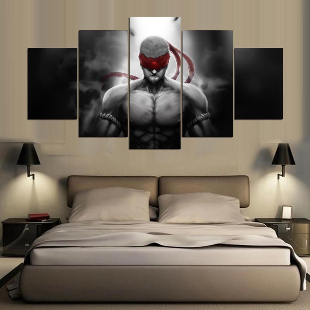 Canvas Painting Living Room Wall 5 Panels Strong Man Poster Frames In Modular Printed No Frame
