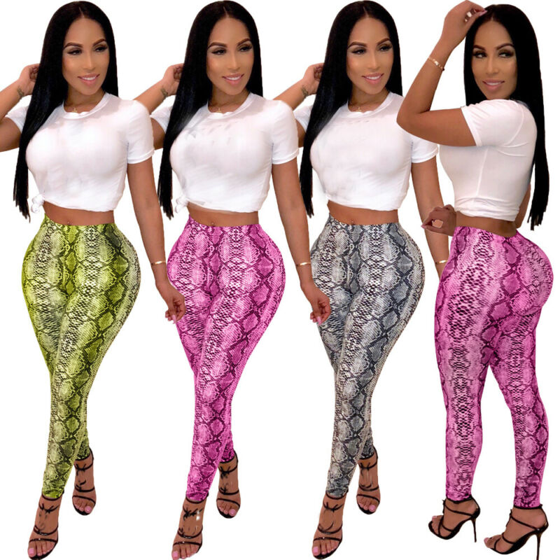 Womens Stretch Snakeskin Leggings High Waist Slim Fashion Sexy Pants Gray Yellow Snakeskin Print Legging
Womens Stretch Snakeskin Leggings High Waist Slim Fashion Sexy Pants Gray Yellow Snakeskin Print Legging