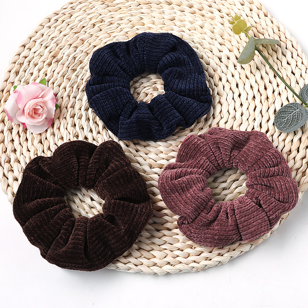 Fashion Hair Scrunchies Bobble Solid Color Sports Elastic Dance Headband Rope Women Hair Band Ring Soft Scrunchie Ponytail 20pcs 1029A