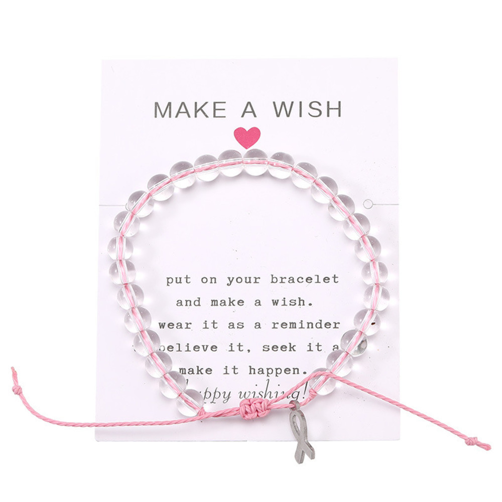 Jewelry Transparent Glass Crystal Pearl A String Of Beads Wax Rope Weave Bracelet Breast Cancer Defence Mammary Cancer Silk Ribbon Bracelet
Jewelry Transparent Glass Crystal Pearl A String Of Beads Wax Rope Weave Bracelet Breast Cancer Defence Mammary Cancer Silk Ribbon Bracelet