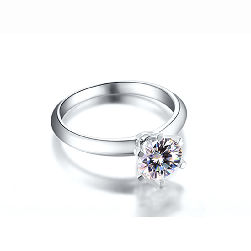 Wedding Rings Classic 14K White Gold 1ct 2ct 3ct Moissanite Diamond Ring jewelry Trendy Party Engagemen Anniversary Ring