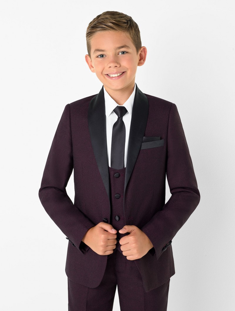 Little Boy Formal Suits Dinner Tuxedos for Wedding Party Little Boy Groomsmen Kids Children Prom Suit Formal Wear (Jacket+Pants+Vest)
