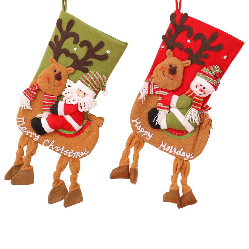 New large Snowman riding deer Christmas stockings Christmas Tree Pendant Gift Bag Gift socks bag Pendant
New large Snowman riding deer Christmas stockings Christmas Tree Pendant Gift Bag Gift socks bag Pendant
