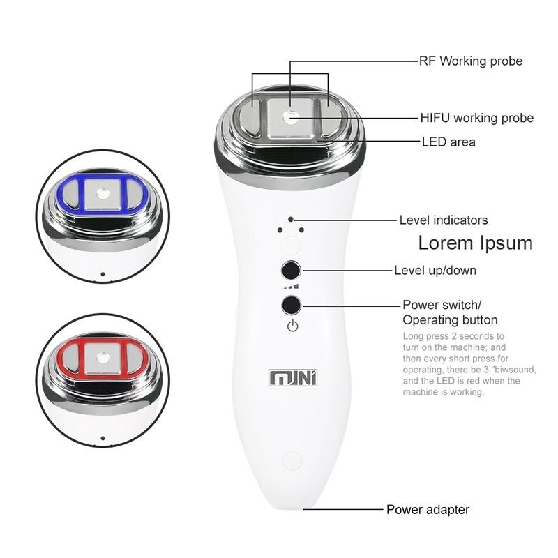 Ultrasonic Bipolar RF Radio Frequency Lifting Face Skin Care Massager Mini Hifu Machine Anti Wrinkle Facial Tightening Device - view 6
