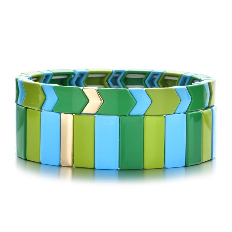 Charm Bracelets Boho Spring Friendship Bracelet Handmade Enamel Green Tile Customized Bead Stackable For Women Jewelry
Charm Bracelets Boho Spring Friendship Bracelet Handmade Enamel Green Tile Customized Bead Stackable For Women Jewelry