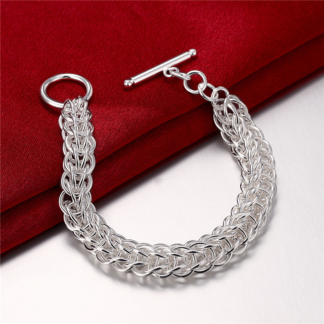 Full circle TO bracelet sterling silver plated bracelet ; Free shipping men and women 925 silver bracelet SPB016